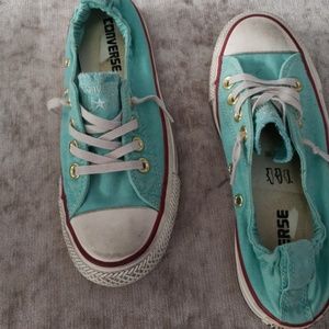 Converse aqua size 5 elastic back sneakers